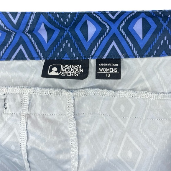 Eastern Mountain Sports Diamond Pattern Blue Board Shorts for Women size 10 - Picture 3 of 5